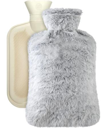 Heat bottle with reference leakage -proof 2l heat bottles with kangaroo pocket bed bottle long -term warmth hand warmer for children & adults ideal for pain relief (gray)