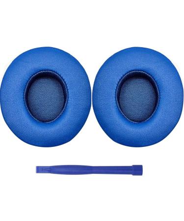 Beats Solo 3 Wireless Ear Pads Replacement  BUTIAO Protein Leather Memory Foam Headphone Earpads Ear Cushion Pad for Beats by Dre Solo 3 Wireless & Solo 2 Wireless Over Ear Headsets (Blue)