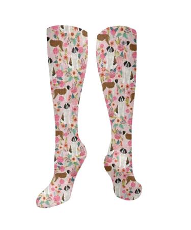 Bernhardiner compression socks for dog breeds with flower patterns for women and men circulation 15 20 mmHg is the best support for sporty running and cycling