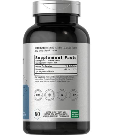 Horbaach Magnesium Citrate Caplets - Vegetarian, Non-GMO & Gluten-Free Supplement - Buy Online on GoSupps.com