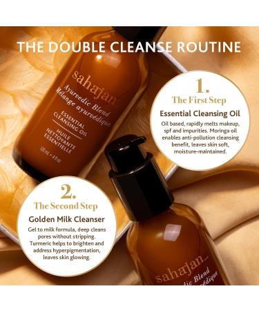 Sahajan Ayurveda Essential Oil Cleanser - Ayurvedic Face Cleanser for Dry & Sensitive Skin | 100% Natural Makeup Remover - 120ml/4oz - Buy Online on GoSupps.com