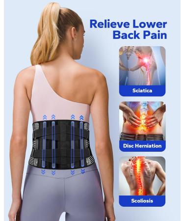 Back Brace for Lower Back Pain | Sciatica Relief | Breathable Support for Men & Women | Medium Size Lumbar Support for Work & Home - Buy Online on GoSupps.com