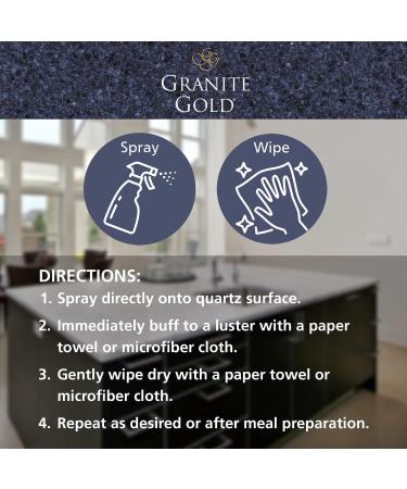 Granite Gold Quartz Clean & Shine - Streak-Free Cleaner for Quartz Surfaces | 64oz + 2x24oz (Pack of 3) - Polishes & Deep Cleans Silestone LG & More - Buy Online on GoSupps.com