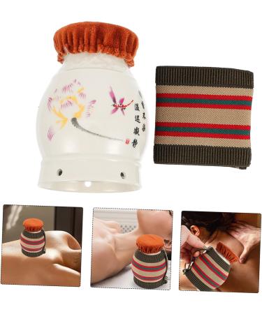 Moxibustion Pot Set | Homsfou Double-Layer Ceramic Kit for Household Massage & Wellness | Universal Moxadosis Tool - 10x6.54cm - Buy Online on GoSupps.com