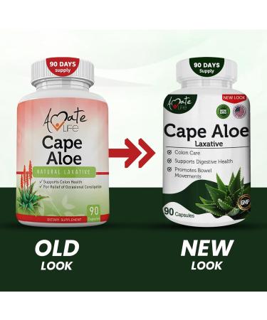 Amate Life Cape Aloe Natural Laxative Supplement - Constipation Relief & Digestion Help - 90 Caps - Non-GMO - Buy Online on GoSupps.com