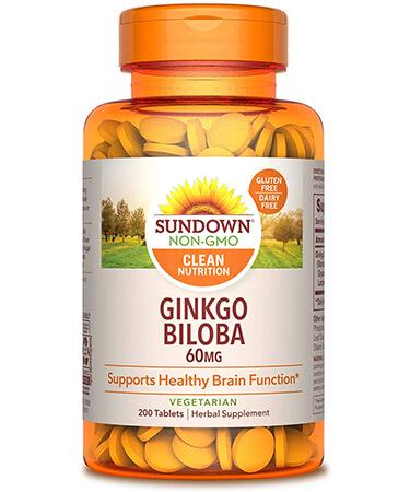 Sundown Naturals Standardized Ginkgo Biloba 60 mg 200 Tablets