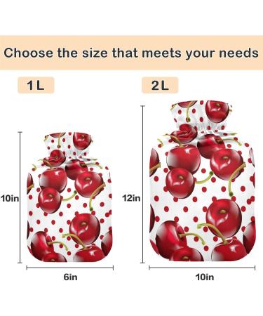 Naanle Polka Dots Cherry Hot Water Bottle | 1L Transparent Heat Bottle for Bed & Pain Relief | Warm & Cold Therapy - Buy Online on GoSupps.com