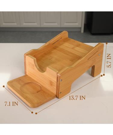 Bamboo Laundry Detergent Holder with Cup Tray - Angled Organizer with Strap for Laundry Room by HTB | Eco-Friendly Storage Solution - Buy Online on GoSupps.com
