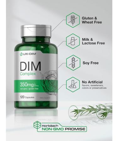 Horb ach DIM Supplement | 350mg Complex | for Women & Men | 120 Capsules | Diindolylmethane | with Broccoli & Kale | Non-GMO Gluten Free - Buy Online on GoSupps.com