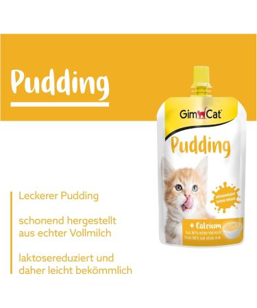 GimCat Pudding with Calcium - Lactose-Reduced Cat Snack for Healthy Bones - 150g Bag - Buy Online on GoSupps.com
