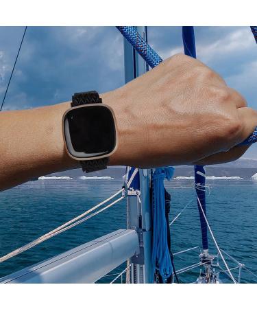 UHKZ Stretchy Nylon Bands Compatible with Fitbit Versa 3/Fitbit Sense for Women Men Adjustable Breathable Fabric Sport Elastic Wristband for Fitbit Versa Smart Watch Black - Buy Online on GoSupps.com