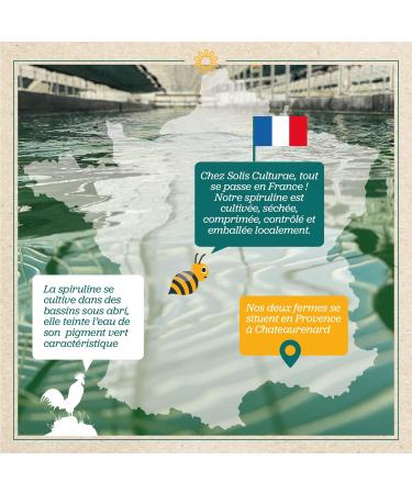 Organic spirulina AB French/1 sachet 100 g glitter / 30 days of cure / Strengthens immunity / Rich in iron / Powerful antioxidant / Boosts the body. Company SOLIS CULTURAE - Buy Online on GoSupps.com