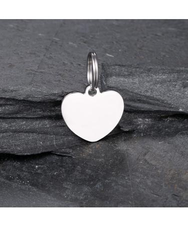 Personalized Heart Pendant for Dogs & Cats | Engraved Name Tag - Perfect Pet Gift for All Collars (Silver) - Buy Online on GoSupps.com