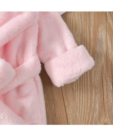 Soft Light Pink Baby Bathrobe for Toddlers | Flannel Nightwear for Boys & Girls (Ages 1-2) - Buy Online on GoSupps.com