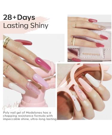 Modelones Poly Nail Extension Gel Kit 10 Colors with 6W Nail Lamp French Manicure Set - Buy Online on GoSupps.com