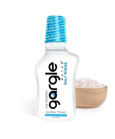 Gargle Water Salt Rinse Mouthwash 12 fl Oz. Natural Remedy for Irritated Throat. Soothe The Throat with Formula Free of Alcohol Drugs or Dyes. Mix of USP-Grade Sodium Chloride and Purified Water