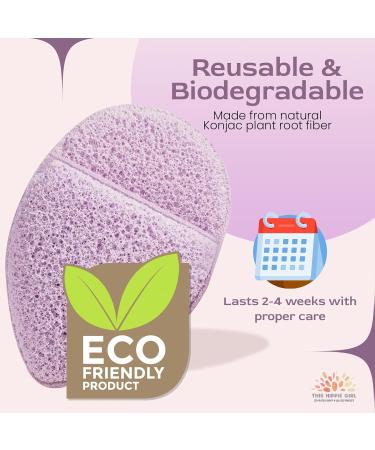 Hippie Girl Konjac Face Erase Cleansing Puff - Gentle Exfoliating Facial Sponge for Sensitive Skin | 2 Pack - Buy Online on GoSupps.com
