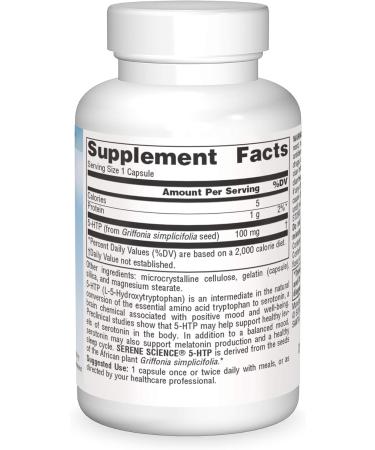 Buy Source Naturals Serene Science 5-HTP 100 mg - 30 Capsules for Mood Support | International Shipping Available - Buy Online on GoSupps.com