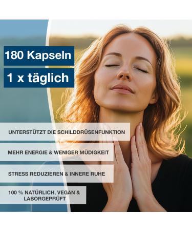 VitaminHouse CHOICES BALANCE 180 capsules 180 days vegan iodine selenium thyroid complex with thyme extract Ltyrosine plus 8 B vitamins iodine from brown algae kelp high dose - Buy Online on GoSupps.com