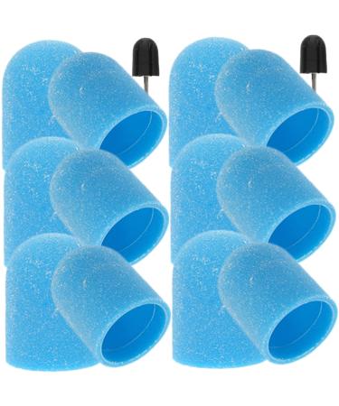 Ipetboom Manicure Tools 1 Set Nail Color Sand Cap Nail Art Tools Nail Gel Polish Nail File Manicure Sand Caps Electrical Tools Manicure Polishing Cap Manicure Tool Polishing Burr Caps 2x1.5cm Blue 1