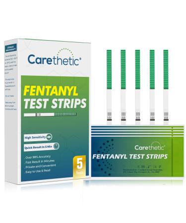 Fentanyl Testing Strips 5 Pack - Carethetic Fentanyl Test Strips for Testing Drugs - Fentanyl Test Kit for Powder Liquid & Pills | Quick & Highly Sensitive - Buy Online on GoSupps.com
