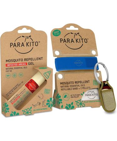 PARA'KITO Mosquito Repellent Bundle - Roll-on, Wristband, Clip (Blue/Camo) - Buy Online on GoSupps.com