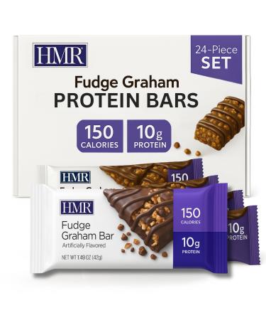 HMR Fudge Graham Protein Bar | Nutritious Snack to Support Weight Maintenance | Low Calorie Dessert | 10g of Protein | 24 Count