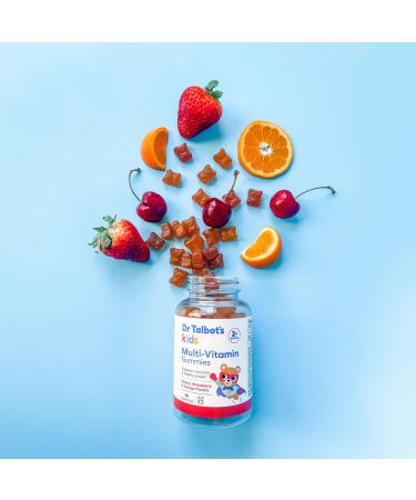 Dr. Talbot's Kids Multi-Vitamin Gummies - Immunity & Growth Support for Children - 60 Gummies - Strawberry Cherry & Orange - Vitamins A C B-12 Zinc - 2+ Years - Buy Online on GoSupps.com