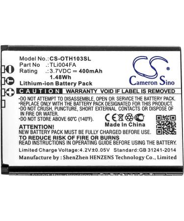 400mAh Replacement Battery for TLi004FA - Compatible with OneTouch 1013X 1035D 1046D - International Shipping Available - Buy Online on GoSupps.com