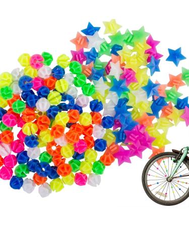 YuCool Bike Wheel spokes-180Pcs Colorful Bicycle Spokes Decorations Wheel Spokes Bead Plastic Clip Spoke Bead Derections and Star Wheel Spokes Accessories