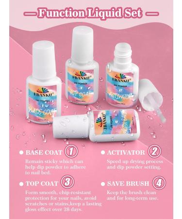 EBANKU 15PCS Dip Powder Nail Starter Kit - 6 Colors Nude Pink Glitter - DIY French Manicure Essential Set - Buy Online on GoSupps.com