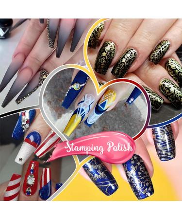 R.MODE Metallic Nail Stamping Polish Set - 5 Pigmented Bottles for DIY Nail Art - Buy Online on GoSupps.com