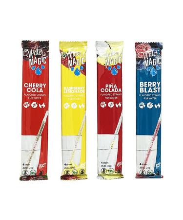 4 Packs Water Magic Flavor Straws (Variety Pack)