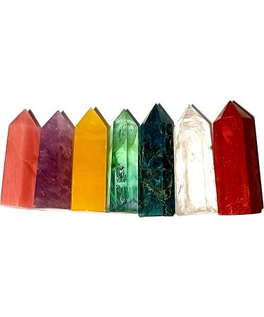 Natural Crystal Wands of 7 Chakras Healing Crystals Set Power Stone Gemstones Mineral Stone for Meditation Healing or Ritual Divination with Vintage Wooden Box Gift Kit (B Set) - Buy Online on GoSupps.com