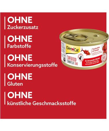 Gimcat Superfood Shinycat Duo Tuna & Tomatoes - Sugar-Free Cat Food for Adults (24 x 70g) - Premium Quality - Buy Online on GoSupps.com