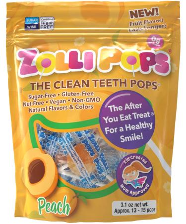 Zollipops The Clean Teeth Pops Peach 3.1 oz
