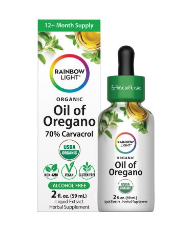 Rainbow Light Organic Oil of Oregano | 2 Fl Oz | Alcohol Free Liquid Extract | Non-GMO and Gluten Free Herbal Supplement | for Men and Women