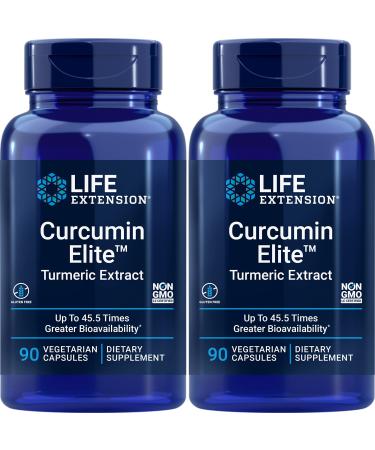 Life Extension Curcumin Elite Turmeric Extract, 90 Caps (Pack of 2)