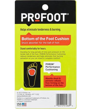 PROFOOT Ball of Foot Cushions - Foot Pain Relief for Women & Men | Reduce Tenderness & Burning | Shock-Absorbing, Non-Slip Comfort | 1 Pair - Buy Online on GoSupps.com