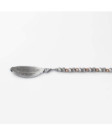 Customized Medical Alert ID Beaded Bracelet for Women | Free Engraving | Stainless Steel Personalized Emergency Identification | 6.5-8.5 Inches - Buy Online on GoSupps.com