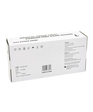 Cureguard Vinyl Exam Gloves (Case of 1000 - Large) Powder Free Latex Free Disposable Great for a Medical Facility Lab Food Service or Beauty Business Waterproof Synthetic Single Use Gloves Large (Pack of 1000) 1000 - Buy Online on GoSupps.com
