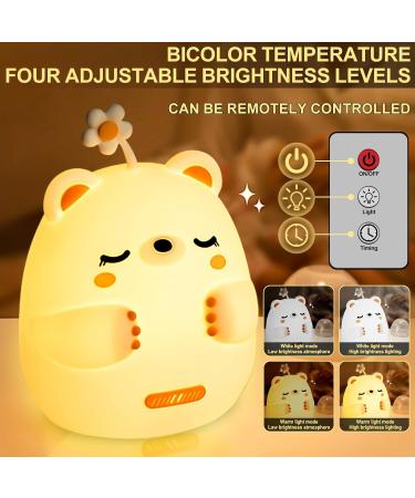 LED Night Light for Kids - Dimmable Silicone Bedside Lamp with Timer & Remote Control - Perfect Baby Room Lighting - Buy Online on GoSupps.com