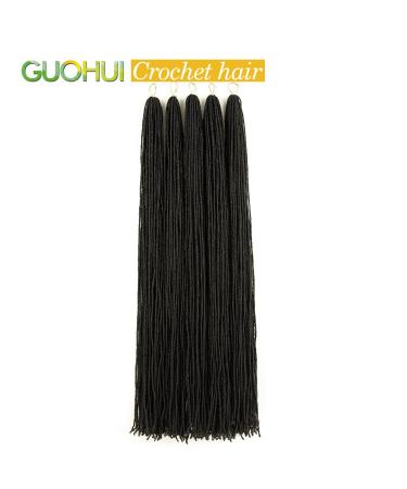 GUOHUI 36 Inch 5 Packs Natural Black Micro Faux Locs Crochet Hair for DIY Braids - Straight Styles - Buy Online on GoSupps.com