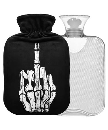 Naanle hot hot water bottle with the hand skull transparent hot water bottle 2l large hot hot water bottle for cramps pain relief bed handfoots heat and cold therapy