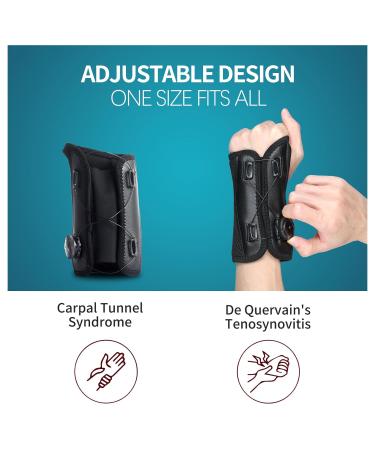 Wrist Brace for Carpal Tunnel - Adjustable Night Support Splint for Men & Women | Relieve Tendinitis Arthritis & Pain (Left Hand - Black - Buy Online on GoSupps.com