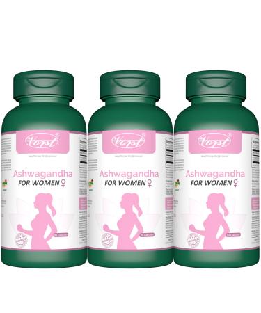 VORST Ashwagandha Supplement for Women 3 x 90 Capsules | Powder Pills | 3 Bottles 270 count (Pack of 1)