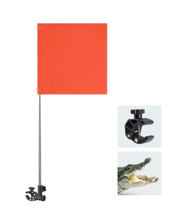 kemimoto Orange Boat Flag, Water Ski Flag with Replacement Flag, Skier Down Flag for Swimmers, Surfers with Boat Flag Pole