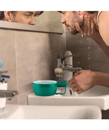 LinkidiA Green Plastic Shaving Bowl - Non-Slip Handle Large Capacity Easy Foam Grooves for Men | International Shipping - Buy Online on GoSupps.com