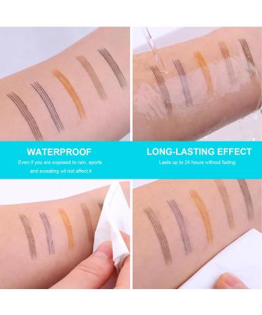 Buy 3D Waterproof Eyebrow Pencil Contouring Pen - Microblading Magic with Fork Tip - Light Brown Natural Makeup - Buy Online on GoSupps.com