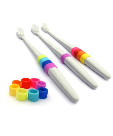 Toothbrush Marker by CUPmarker - Set of 6 Reusable & Adjustable Toothbrush Labels for Standard Toothbrushes